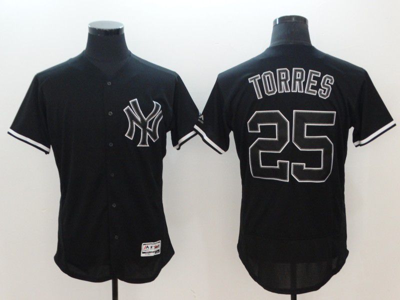 Men New York Yankees #25 Torres Black Elite MLB Jerseys->new york yankees->MLB Jersey